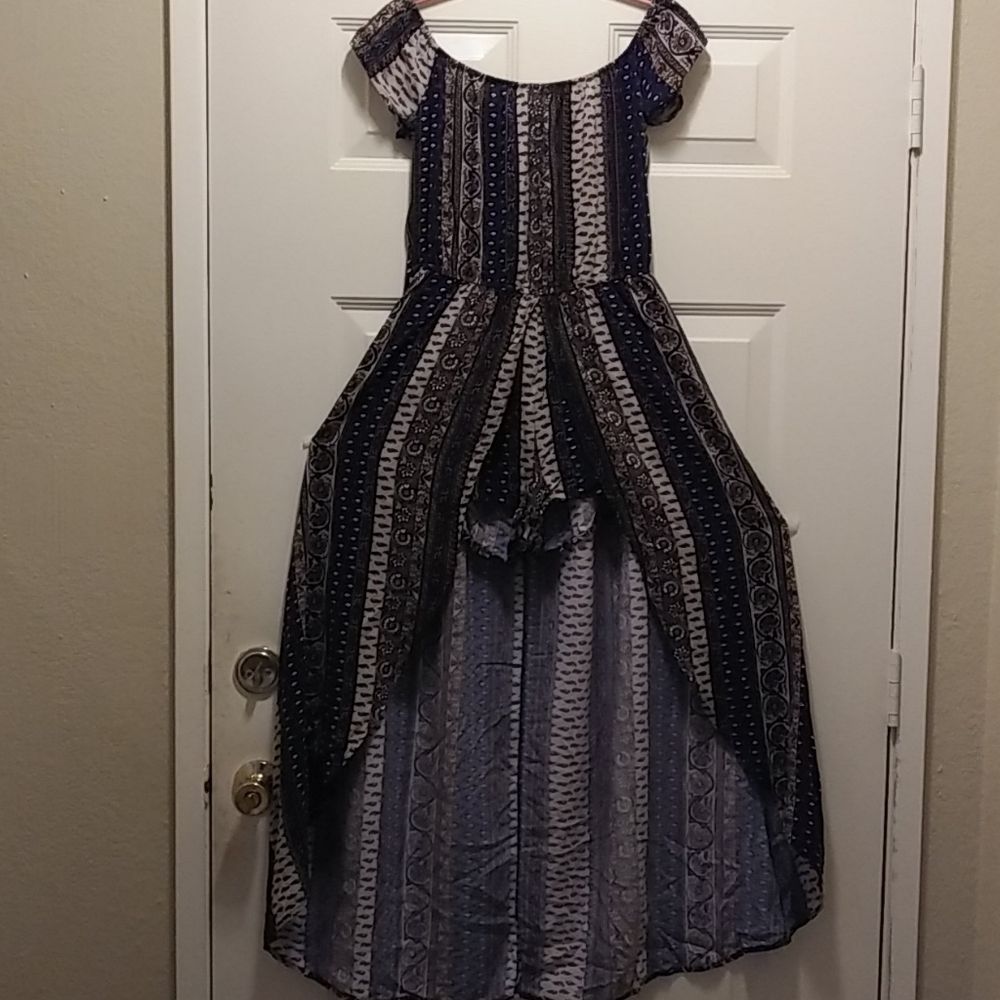 Skort with maxi drape